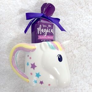 NEW magical rainbow unicorn mug with handle and colorful stars